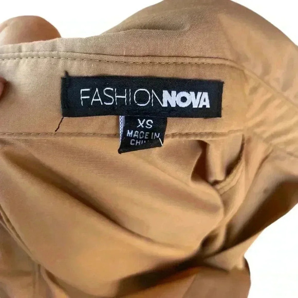 Fashon Nova women’s tunic camisole high low button down pocket tan Khaki beige - Picture 8 of 8
